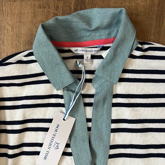 NEW Southern Tide Stripe Shirt Dress Beach - Picture 8 of 14